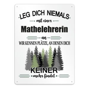 Originelles und lustiges Berufe-Blechschild für die coolste Mathelehrerin. Das perfekte Geschenk für Kolleginnen und Freunde