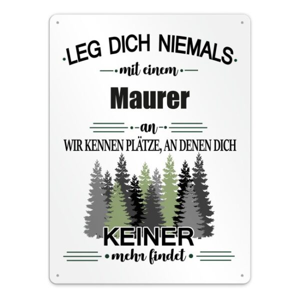 Originelles und lustiges Berufe-Blechschild für den coolsten Maurer. Das perfekte Geschenk für Kollegen und Freunde