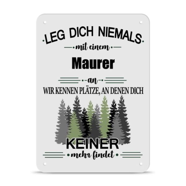 Originelles und lustiges Berufe-Blechschild für den coolsten Maurer. Das perfekte Geschenk für Kollegen und Freunde