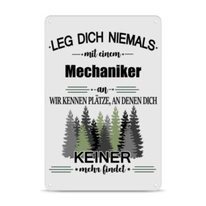 Originelles und lustiges Berufe-Blechschild für den coolsten Mechaniker. Das perfekte Geschenk für Kollegen und Freunde