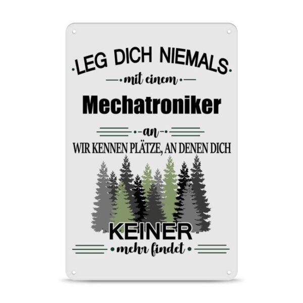 Originelles und lustiges Berufe-Blechschild für den coolsten Mechatroniker. Das perfekte Geschenk für Kollegen und Freunde