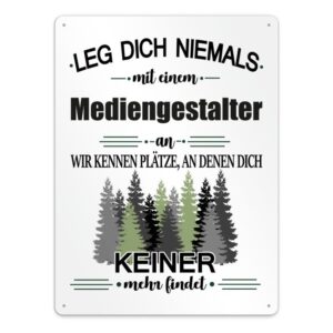 Originelles und lustiges Berufe-Blechschild für den coolsten Mediengestalter. Das perfekte Geschenk für Kollegen und Freunde