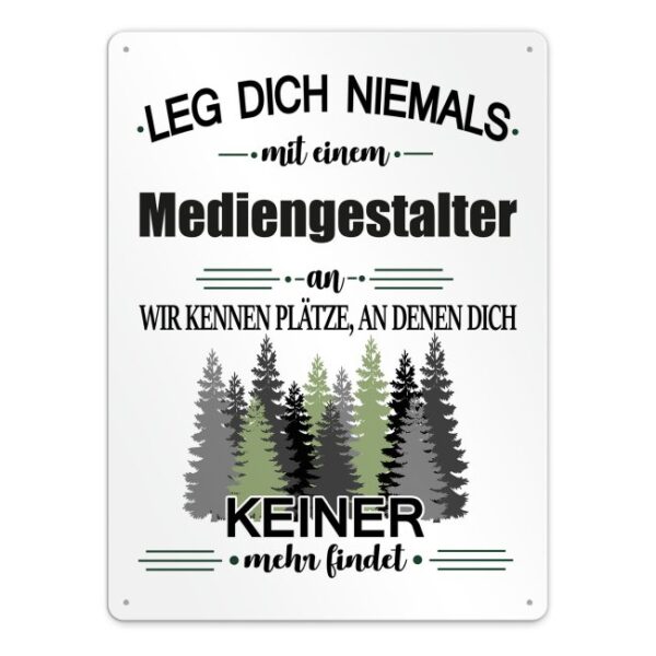 Originelles und lustiges Berufe-Blechschild für den coolsten Mediengestalter. Das perfekte Geschenk für Kollegen und Freunde