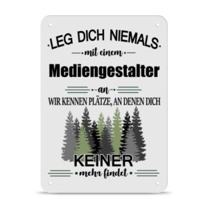 Originelles und lustiges Berufe-Blechschild für den coolsten Mediengestalter. Das perfekte Geschenk für Kollegen und Freunde