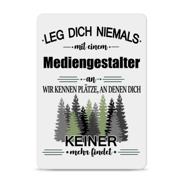 Originelles und lustiges Berufe-Blechschild für den coolsten Mediengestalter. Das perfekte Geschenk für Kollegen und Freunde