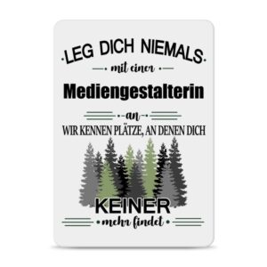 Originelles und lustiges Berufe-Blechschild für die coolste Mediengestalterin. Das perfekte Geschenk für Kolleginnen und Freunde