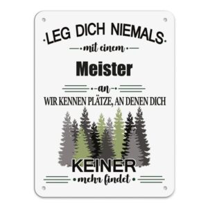 Originelles und lustiges Berufe-Blechschild für den coolsten Meister. Das perfekte Geschenk für Kollegen und Freunde