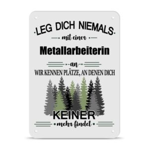 Originelles und lustiges Berufe-Blechschild für die coolste Metallarbeiterin. Das perfekte Geschenk für Kolleginnen und Freunde