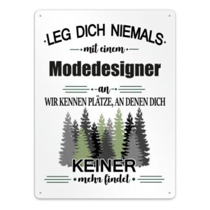 Originelles und lustiges Berufe-Blechschild für den coolsten Modedesigner. Das perfekte Geschenk für Kollegen und Freunde