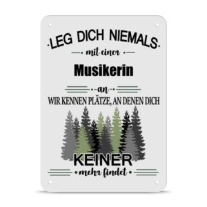 Originelles und lustiges Berufe-Blechschild für die coolste Musikerin. Das perfekte Geschenk für Kolleginnen und Freunde