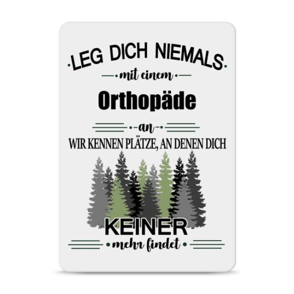 Originelles und lustiges Berufe-Blechschild für den coolsten Orthopäde. Das perfekte Geschenk für Kollegen und Freunde