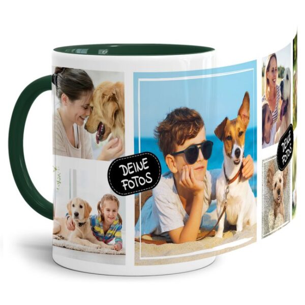 Bedruckte Tasse mit Fotocollage aus hochwertiger Keramik bestehend aus 7 Fotos - liebevoll gestaltet. Designe Deine eigene Fototasse mit Deinen...