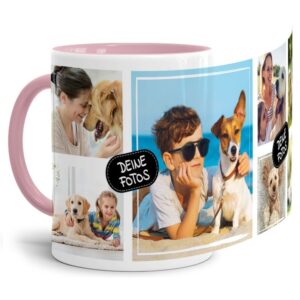 Bedruckte Tasse mit Fotocollage aus hochwertiger Keramik bestehend aus 7 Fotos - liebevoll gestaltet. Designe Deine eigene Fototasse mit Deinen...