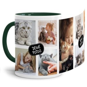 Bedruckte Tasse mit Fotocollage aus hochwertiger Keramik bestehend aus 8 Fotos - liebevoll gestaltet. Designe Deine eigene Fototasse mit Deinen...