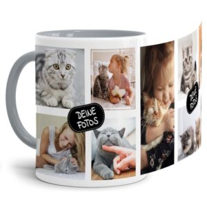 Bedruckte Tasse mit Fotocollage aus hochwertiger Keramik bestehend aus 8 Fotos - liebevoll gestaltet. Designe Deine eigene Fototasse mit Deinen...