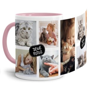 Bedruckte Tasse mit Fotocollage aus hochwertiger Keramik bestehend aus 8 Fotos - liebevoll gestaltet. Designe Deine eigene Fototasse mit Deinen...