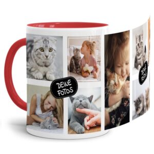 Bedruckte Tasse mit Fotocollage aus hochwertiger Keramik bestehend aus 8 Fotos - liebevoll gestaltet. Designe Deine eigene Fototasse mit Deinen...