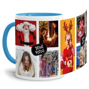 Bedruckte Tasse mit Fotocollage aus hochwertiger Keramik bestehend aus 9 Fotos - liebevoll gestaltet. Designe Deine eigene Fototasse mit Deinen...