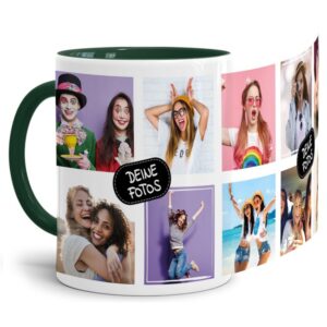 Bedruckte Tasse mit Fotocollage aus hochwertiger Keramik bestehend aus 10 Fotos - liebevoll gestaltet. Designe Deine eigene Fototasse mit Deinen...