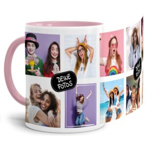 Bedruckte Tasse mit Fotocollage aus hochwertiger Keramik bestehend aus 10 Fotos - liebevoll gestaltet. Designe Deine eigene Fototasse mit Deinen...