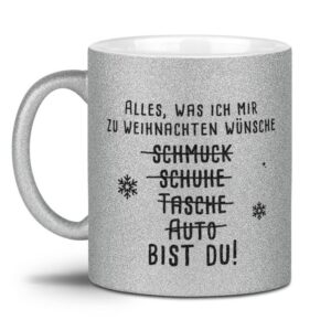 Glitzernde Kaffeetasse mit süßem