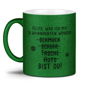 Glitzernde Kaffeetasse mit süßem