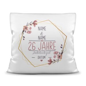 Liebevoll gestaltetes Kissen als Geschenk zur Jadehochzeit - Personalisierbares Kissen mit Namen und Datum. Eine schöne Geschenkidee zum...