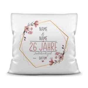 Liebevoll gestaltetes Kissen als Geschenk zur Jadehochzeit - Personalisierbares Kissen mit Namen und Datum. Eine schöne Geschenkidee zum...