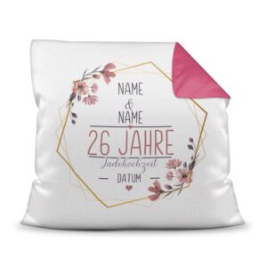 Liebevoll gestaltetes Kissen als Geschenk zur Jadehochzeit - Personalisierbares Kissen mit Namen und Datum. Eine schöne Geschenkidee zum...