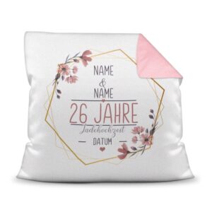 Liebevoll gestaltetes Kissen als Geschenk zur Jadehochzeit - Personalisierbares Kissen mit Namen und Datum. Eine schöne Geschenkidee zum...