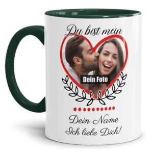 Besondere Tasse mit Foto im Herzrahmen für alle Lieblingsmenschen. Persönliches Geschenk für den Mann oder die Frau mit individueller...