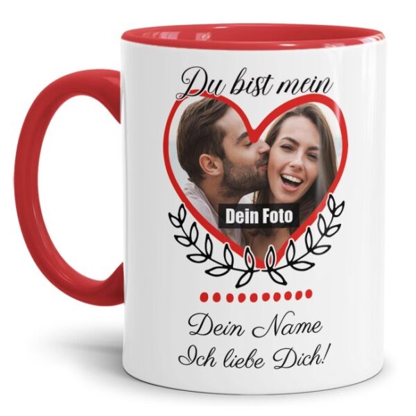 Besondere Tasse mit Foto im Herzrahmen für alle Lieblingsmenschen. Persönliches Geschenk für den Mann oder die Frau mit individueller...