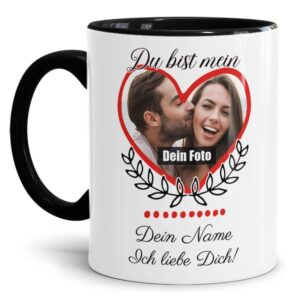 Besondere Tasse mit Foto im Herzrahmen für alle Lieblingsmenschen. Persönliches Geschenk für den Mann oder die Frau mit individueller...