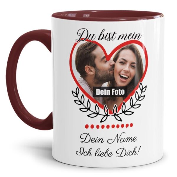 Besondere Tasse mit Foto im Herzrahmen für alle Lieblingsmenschen. Persönliches Geschenk für den Mann oder die Frau mit individueller...