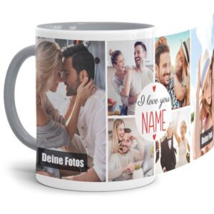 Wunderschöner Kaffeebecher personalisierbar mit sechs Fotos für Deinen Lieblingsmenschen. Persönliches Geschenk und eine ganz besondere...