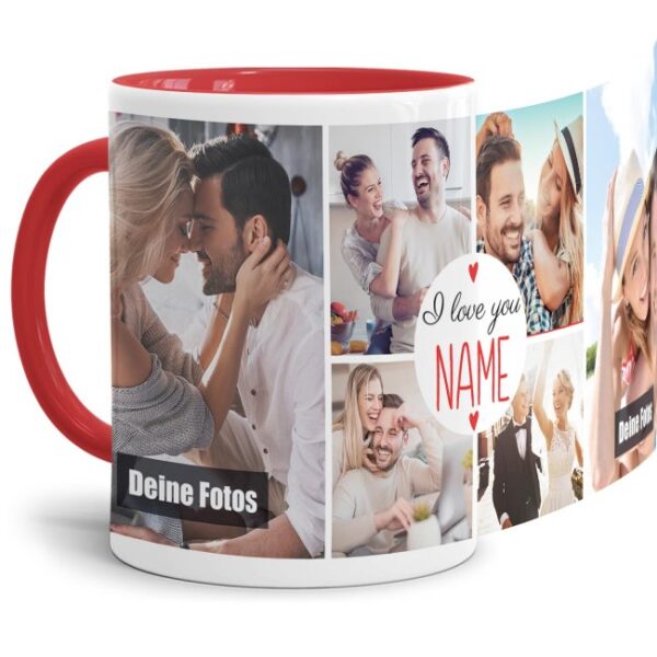 Wunderschöner Kaffeebecher personalisierbar mit sechs Fotos für Deinen Lieblingsmenschen. Persönliches Geschenk und eine ganz besondere...