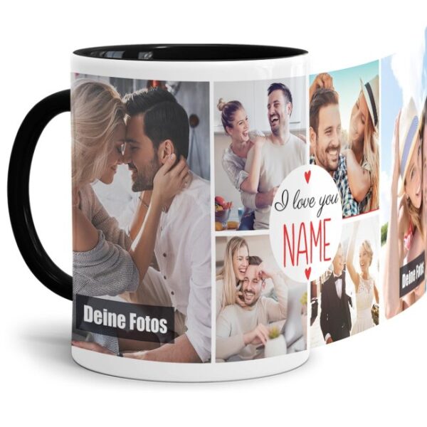 Wunderschöner Kaffeebecher personalisierbar mit sechs Fotos für Deinen Lieblingsmenschen. Persönliches Geschenk und eine ganz besondere...