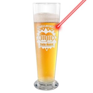 Unser hochwertig graviertes Bierglas - Genussmensch - für echte Bierliebhaber