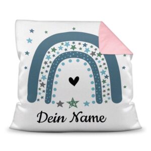 Süßes Namenkissen mit Regenbogen - Trendmotiv - als Geschenk zu jedem Anlass zu verschenken. Über dieses persönliche