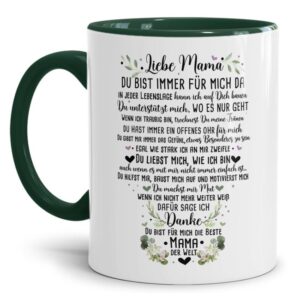 Süße Spruchtasse für Mama - Danke Mama. Edler Kaffeebecher als besonderes Dankegeschenk für Mama. Bestes Muttertagsgeschenk oder...