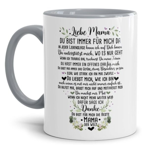 Süße Spruchtasse für Mama - Danke Mama. Edler Kaffeebecher als besonderes Dankegeschenk für Mama. Bestes Muttertagsgeschenk oder...