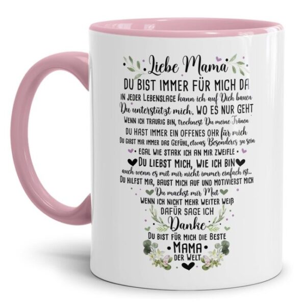 Süße Spruchtasse für Mama - Danke Mama. Edler Kaffeebecher als besonderes Dankegeschenk für Mama. Bestes Muttertagsgeschenk oder...