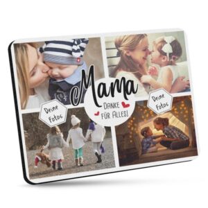 Gestalte hier ein ganz persönliches Muttertagsgeschenk für Deine Mama mit vier Fotos - ein individuelles Mousepad nach Deinen Wünschen! So freut...