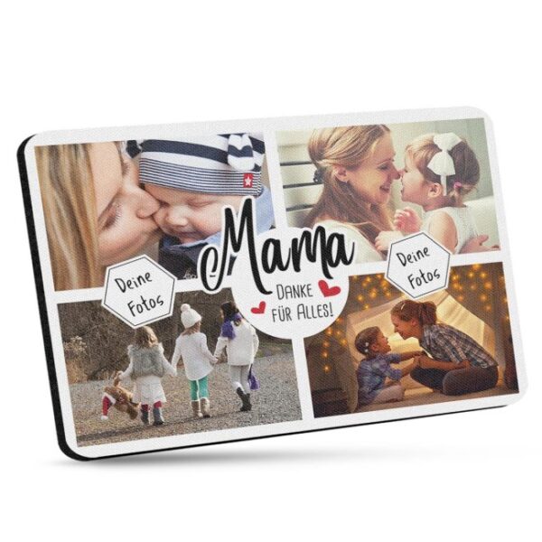 Gestalte hier ein ganz persönliches Muttertagsgeschenk für Deine Mama mit vier Fotos - ein individuelles Mousepad nach Deinen Wünschen! So freut...