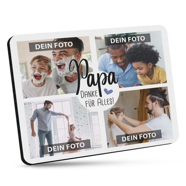 Gestalte hier ein ganz persönliches Vatertagsgeschenk für Deinen Papa mit vier Fotos - ein individuelles Mousepad nach Deinen Wünschen! So freut...