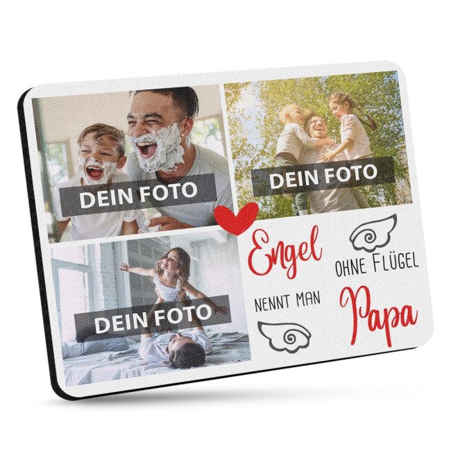 Gestalte hier ein ganz persönliches Vatertagsgeschenk für Deinen Papa mit drei Fotos - ein individuelles Mousepad nach Deinen Wünschen! So freut...