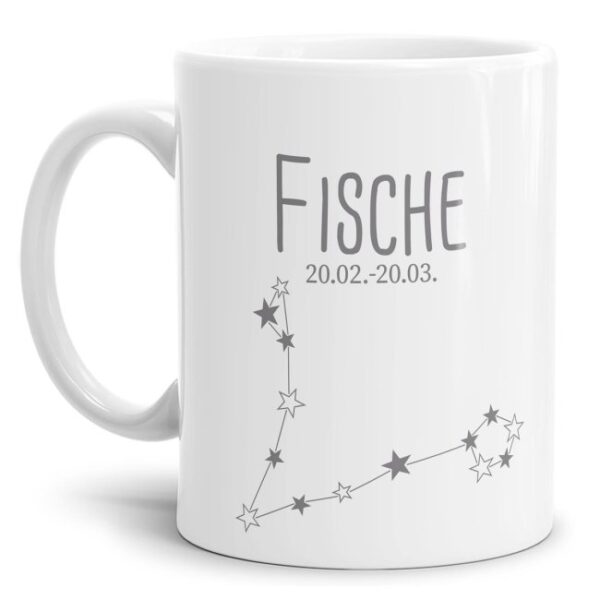 Tasse mit Sternbild für Astrologie-Fans als Geburtstagsgeschenk. Hochwertige Keramiktasse mit Sternzeichen Fische als Geschenkidee für Freunde und...