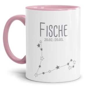 Tasse mit Sternbild für Astrologie-Fans als Geburtstagsgeschenk. Hochwertige Keramiktasse mit Sternzeichen Fische als Geschenkidee für Freunde und...