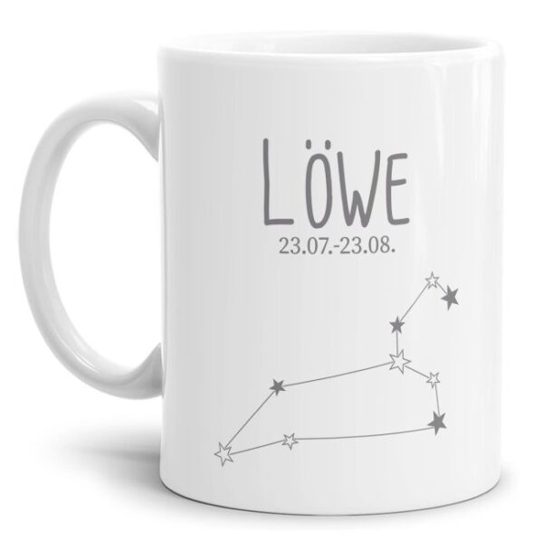 Tasse mit Sternbild für Astrologie-Fans als Geburtstagsgeschenk. Hochwertige Keramiktasse mit Sternzeichen Löwe als Geschenkidee für Freunde und...