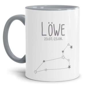 Tasse mit Sternbild für Astrologie-Fans als Geburtstagsgeschenk. Hochwertige Keramiktasse mit Sternzeichen Löwe als Geschenkidee für Freunde und...